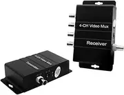 Fahgaer 4 Channel Video Splitter, 4 Channel CCTV Video Multiplexer,Video Splitter with Analog Color Processor