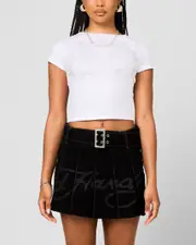 [ED HARDY] Ed Hardy Women's Rose Baby T-shirt White - Size 2XL 2XL White