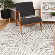 Brand Ventures Sicily Ferraro Ivory & Blue Geometric Rug