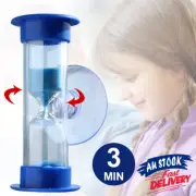 3 Min Shower Timer No Battery Needed Hourglass Blue Sand Save Water