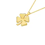 9ct Gold Polished Lucky Four Leaf Clover Pendant