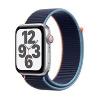 Apple Watch SE LTE, 44mm Silver Aluminium Case with Deep Navy Sport Loop (MYEW2TA/A)