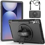 [Jarttarn] Case for Galaxy Tab S10 Ultra 14.6 inch SM-X920/X926, 3-Layer Rugged Military Grade Shockproof Case for Tab S10 Ultra with 360° Swivel Stand - Handle - Shoulder Strap - Pen Holder