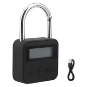 Metal Timer Lock Black Alloy LCD Display Multi-Function Electronic Timer6827