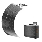 VoltX 12V 100Ah Slim Lithium Battery + 100W Solar Panel Flexible