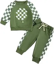 Gureui My First St Patricks Day Baby Boy Outfit Sweatshirt Pants Sweatsuit Toddler Infant Clothes