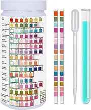 Qianly Professional Water Testing Kits Liquid Indicator Paper Alkaline Testing Strips W/Tube and Dropper Water Test Strips for Drinking Water SPA, 50pcs
