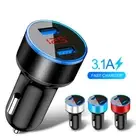 USB Car Cigarette Phone Charger Lighter 3.1A Digital LED Voltmeter Accessories