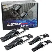 iJDMTOY Set of 4 Black Carbon Fiber Finish Fender Bumper/Hood Quick Release Lock Clips, Universal Fit for Any Cars