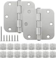 HOME MASTER HARDWARE 3.5 in. x in Door Hinges 18 Pack, 5/8Radius-Silver