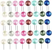 GANAZONO 100Pcs Thumb Tacks Ball Shaped Push Pins for Maps Crafts and Bulletin Boards Decorative Fixing Accessory for Photos and Office Organization