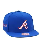 Mitchell & Ness Atlanta Braves Cooperstown Snapback Hat Cap - Royal/Green Bottom