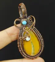 Copper Wire Wrapped Handmade Jewelry Copper Pendant Mookaite Gemstone
