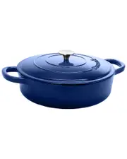 Crockpot Artisan Enameled 5qt Cast Iron Round Braiser Pan With Self Basting Lid