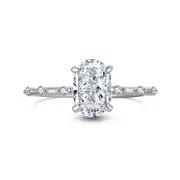ANYCO Ring Big Square Cut Zircon Ring Micro Paved CZ 8A 1.5ct 925 Ring For Women Jewelry Silver
