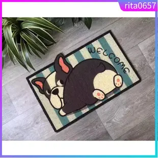 Animal Print Welcome Doormat Cat Puppy Dog Claw Yellow Corgi