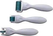 Body Derma Roller Face and Eye Derma Roller 3 Piece Set 1200 Needles 1.5 mm and 540 Needles 0.5 mm