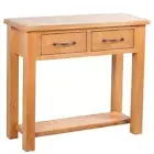 Elegant Oak Wooden Hallway Bedroom Console Side Dressing Table with 2 Drawers