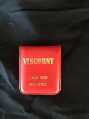 Unusual Matchbook in red vinyl cover - Viscount King Size Filter (cigarettes)