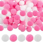 SEWACC 200pcs Pom Ball Kit White Plush Craft Art Craft Kit for Boys and Girls