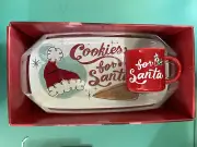 St. Nicholas Square Ceramic Cookies for Santa Serving Plate & Mug