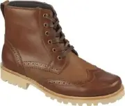 Dr. Scholl's Opus brown leather boots casual wingtip with suede sz 8.5 Med NEW