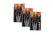 Handy Hardware 9PCE Wire Brush 16cm x 4.5cm 3pc Brass, Stainless steel, Nylon