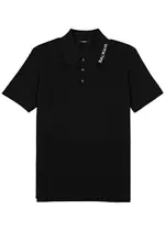 Balmain Logo-embroidered Piqué Cotton Polo Shirt - Black - M M