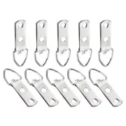 100Pcs 47mmx15mm D Ring Picture Hangers Frames Hanging Hanger Hooks Silver Tone