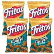 Fritos Corn Chips TWISTS QUESO 9.25 Oz Frito-Lay Snacks (4 Bags)