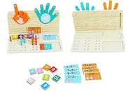 Montessori Toy for Toddlers 3-5, Wooden Finger & Stick Counting Board with Number Tracing, Colorful Number Blocks, Educational Math Toy for Kids Boys Girls, Preschool Learning Toy Ages 3 4 5