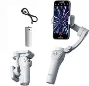 3-Axis Phone Gimbal, Gimbal Stabilizer for Smartphone for iPhone/Android with Adjustable Fill Light, AI Tracking Sensor, 8 Gimbal Modes, Built-in Tripod for YouTube, TikTok, Travel, Vlogging