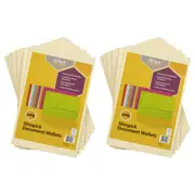 20pc Marbig Brights Slimpick Foolscap Document Wallet Paper/File Storage Buff