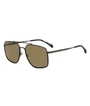 Authentic Boss 1091/S 0SVK/70 Semi Matte Ruthenium Black/Brown Sunglasses