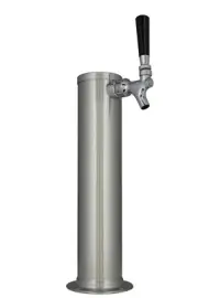 Kegco DT145-1B-ASC 14" Brushed Stainless 1-Tap Tower - All Stainless Contact