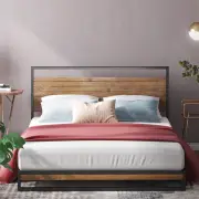 Zinus Bed Frame Double Size Metal Bamboo Ironline Mattress Base Suzanne