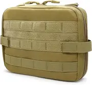 Tactical Molle Admin Pouch with Four Straps Molle Utility Tool Pouch Two-Way Zipper First Aid EDC Pouch Medical EMT Organizer Outdoor Emergency Survival Bag