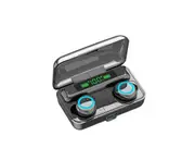 F9-3Bluetooth-compatible 5.1 Wireless Rechargeable Mini 9D Stereo In-ear Earphone-Black Blue - Black Blue