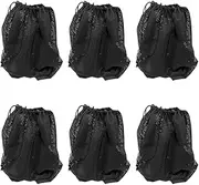 6 pcs Large Pump Barrier Bag,18.5"x 18.5" With Drawstring Pond Mesh Pump Filter Bag For Pond Biofilters Aquarium Filtration And Outdoor Swimming Pool Media Bags(Black)