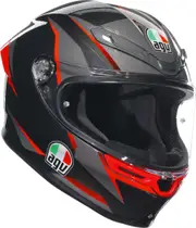 AGV K-6 S Slashcut Helmet, black-grey-red, Size XS for Men Black Grey Red