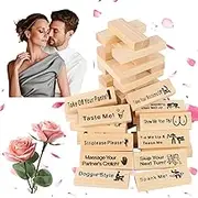 TFHAllOSTYLE Lust Tower for Adults, 48Pcs Super Naughty Block Tower Game, Couples Games for Adults, Valentine Tumbling Tower for Adults Night Party Game Gift
