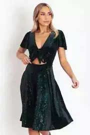 Blackmilk Silent Night Velvet Rio Midi Dress Christmas Holiday Size Large L NEW