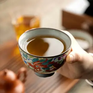 景德鎮斗彩茶杯陶瓷龍鳳情侶對杯主人杯單杯茶盞品茗杯茶碗酒杯