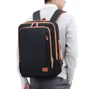Expandable 26L Commuter Backpack Water-Resistant Laptop Bag with USB Port-Black