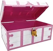 Teacher Created Resources Pink and White Treasure Chest with Lock and Key (TCR6055)