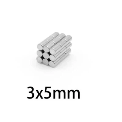 1000x Super N50 3mm x 5mm | Neodymium Rare Earth Round Disc Magnet Craft Fridge