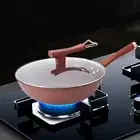 Wok Anti-scalding Handle Nonslip Bottom Frying Pan for Hotel Kitchen Camping
