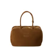 [Miu Miu] Miu Miu Beau Logo-debossed Suede Bag ONE SIZE BROWN