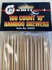 Bamboo Skewers - 10 inch - 100 Count - Mr. Bar-B-Q - Made in China