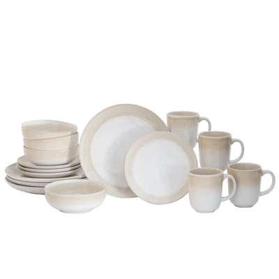 Better Homes Gardens Sorrell Beige Reactive Stoneware 16 Piece Dinnerware Set